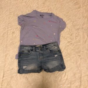 Purple champion tee shirt